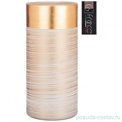 Ваза для цветов 12 х 26 см &quot;Cilindro julia gold white&quot; / 288723