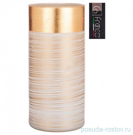 Ваза для цветов 12 х 26 см &quot;Cilindro julia gold white&quot; / 288723