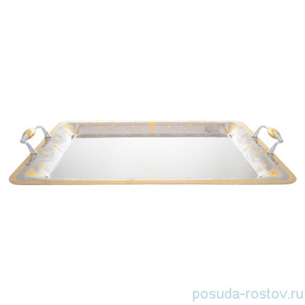 Поднос 50 x 35 см прямоугольный с ручками &quot;Anphoras Gold&quot; / 247858