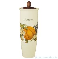 Банка для сыпучих продуктов 24 см с деревянной крышкой Спагетти &quot;Artigianato ceramico /Тыква&quot; / 149396