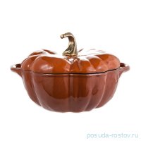 Кокот 3,45 л/24 см с крышкой &quot;Тыква&quot; золотая ручка / 167264