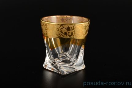 Стопки 55 мл 6 шт низкие &quot;Квадро /Амбер с золотом&quot; / 099972
