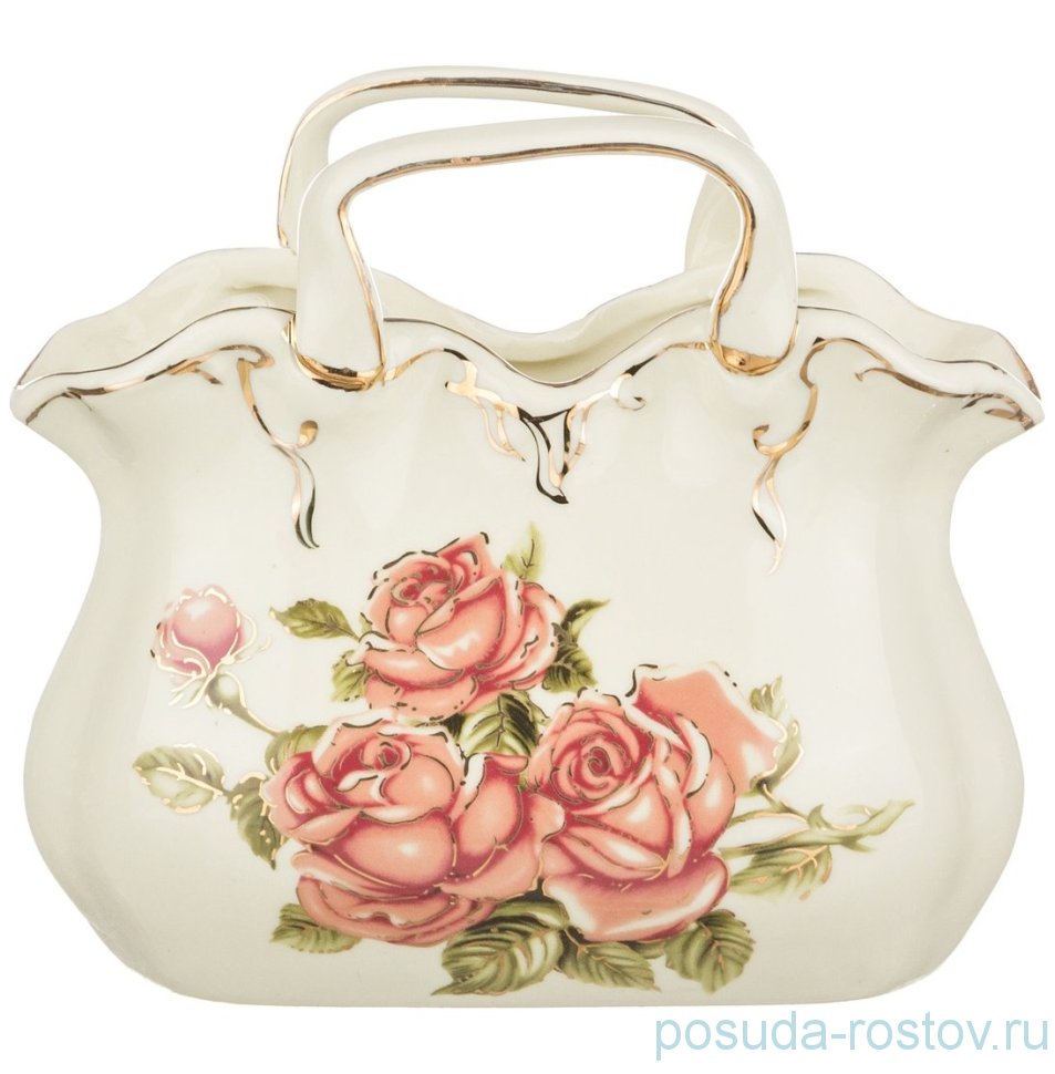 Салфетница 16 х 8 х 14 см Сумочка "Корейская роза" / 186421