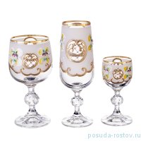 Набор бокалов 18 предметов (50, 190, 180 мл) &quot;Клаудия /Лепка белая&quot; AS Crystal / 210277