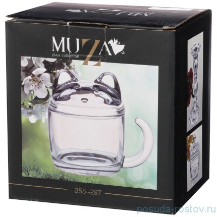 Кружка 250 мл с крышкой &quot;Котик /Muza&quot; / 190127
