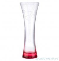 Ваза для цветов 19,5 см красное дно &quot;Сердца&quot; / 303518