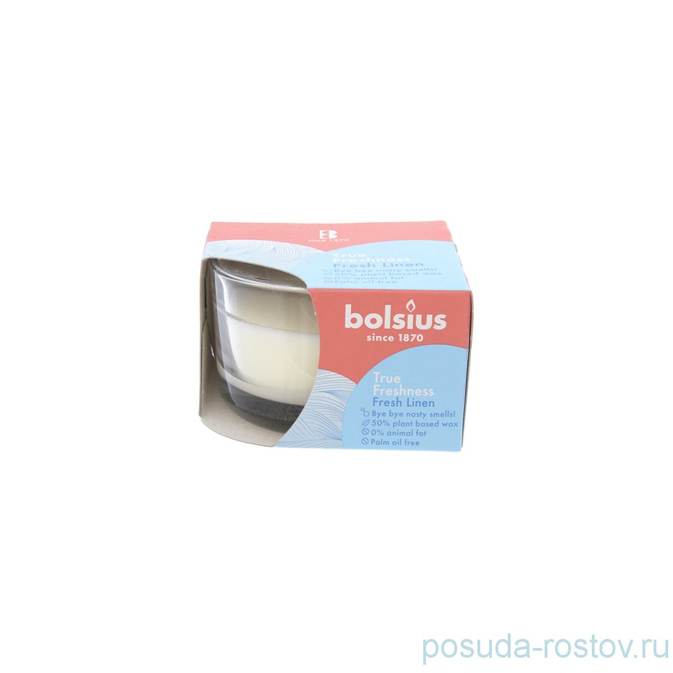 Свеча ароматическая 5 х 8 см в стекле "Хлопок /Bolsius" / 257249