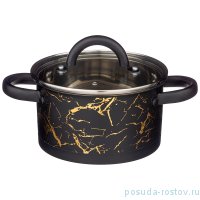 Кастрюля 16 х 9 см со стеклянной крышкой 1,8 л чёрная &quot;fantasy&quot; / 235324
