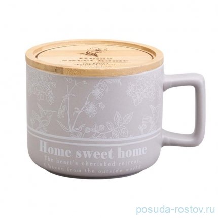 Кружка 400 мл с бамбуковой крышкой 9,6  х 8 см &quot;Loving family&quot; / 368917