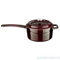 Ковш 16 см с металлической ручкой и крышкой 1,35 л &quot;Lava /Majolica Sable Aubergine&quot; / 221030