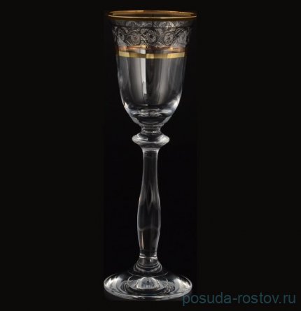 Рюмки 60 мл 6 шт &quot;Анжела /Цветочный узор на платине&quot; / 005195