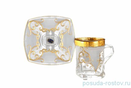 Набор чайных пар 250 мл 6 шт &quot;Антик золото 3D&quot; J-M / 132439