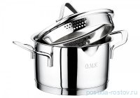 Кастрюля со сливным носиком 26 х 16 см крышка-дуршлаг стеклянная 8,2 л &quot;SINGLE COOKWARE&quot; / 295975