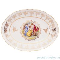 Блюдо 36 х 25 см овальное &quot;Корона /Мадонна перламутр&quot; / 159694