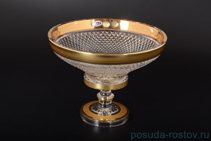 Конфетница 20 см н/н &quot;Хрусталь /Матовая полоса с золотом&quot; / 125738