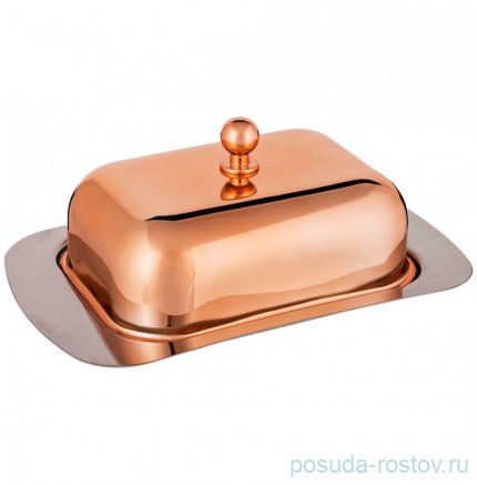 Масленка 19 х 12 х 7 см с крышкой /металл &quot;Agness /Gold&quot; / 195944