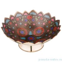 Конфетница 25 х 25 х 10 см н/н цветная эмаль /латунь / 195614