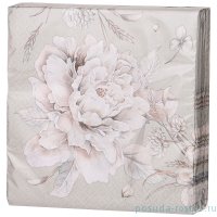Салфетки бумажные 33 х 33 см 20 шт 3-х слойные &quot;Белый цветок&quot; / 252358