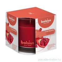 Свеча ароматическая 9,5 х 9,5 см в стекле &quot;True scents /Гранат /Bolsius&quot; (время горения 43 ч)  / 278303