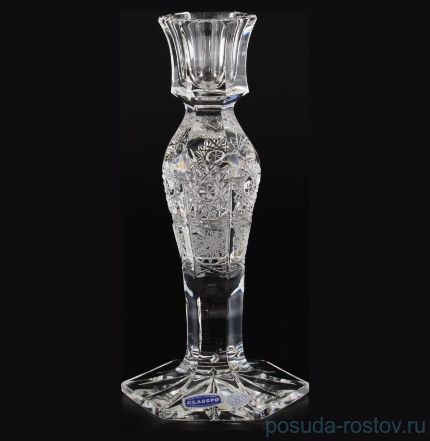 Подсвечник 19 см &quot;Glasspo /Хрусталь резной&quot; / 087860