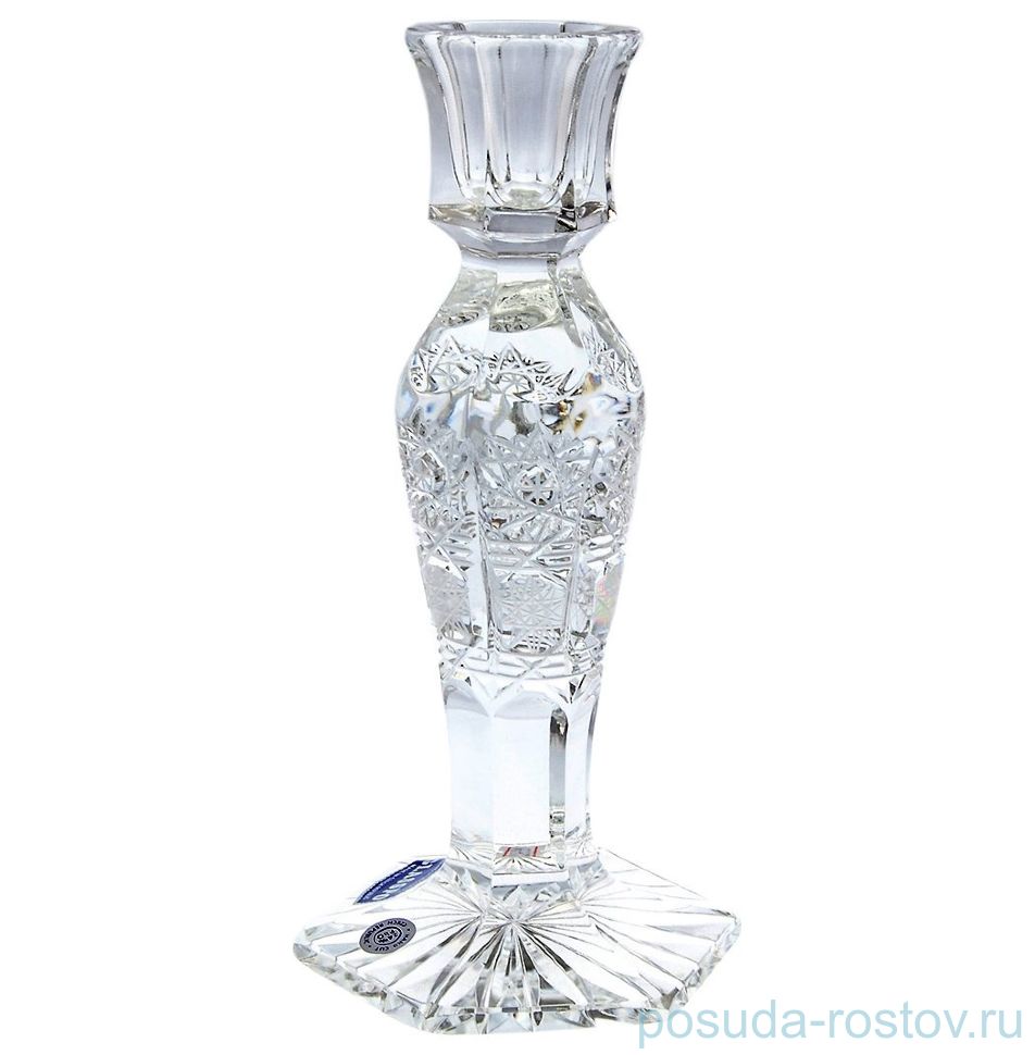 Подсвечник 19 см "Glasspo /Хрусталь резной" / 087860