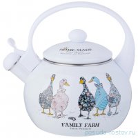 Чайник 2,2 л эмалированный со свистком индукционное дно &quot;Family farm&quot; / 354451