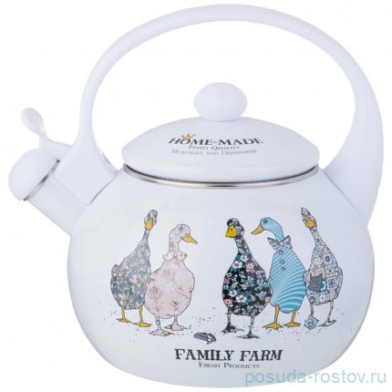 Чайник 2,2 л эмалированный со свистком индукционное дно &quot;Family farm&quot; / 354451