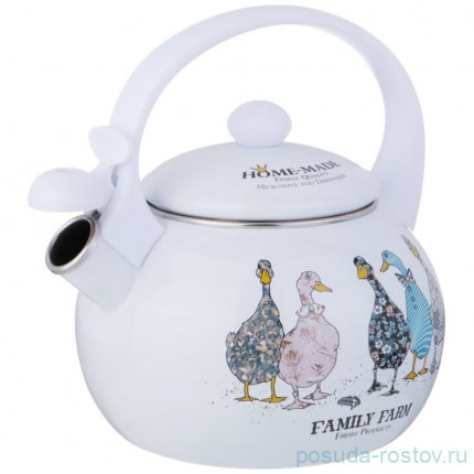 Чайник 2,2 л эмалированный со свистком индукционное дно &quot;Family farm&quot; / 354451