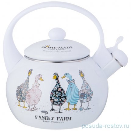Чайник 2,2 л эмалированный со свистком индукционное дно &quot;Family farm&quot; / 354451