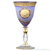 Бокалы для белого вина 190 мл 6 шт синие &quot;Грация /Богемия /Антик золото&quot; B-G / 086992
