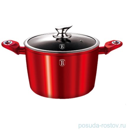 Кастрюля 26 см с крышкой 7,2 л &quot;Burgundy Metallic Line&quot; / 123756