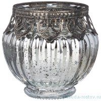 Подсвечник 9,5 х 9,5 х 9 см &quot;Измир&quot; с металлическими элементами / 272899