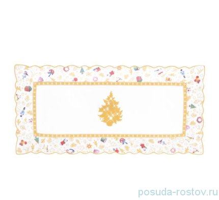 Блюдо 29 х 14 см прямоугольное &quot;Christmas world /Toys yellow&quot; / 273742