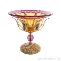 Фруктовница 31 см н/н бронза &quot;Розаперла /Янтарно-фиолетовая&quot; / 284424