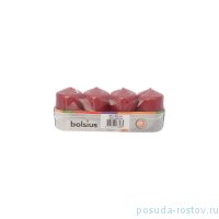 Свечи столбик 6 х 4 см 4 шт &quot;Тёмно-красные /Bolsius&quot; / 257276