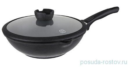 Вок 28 х 8,5 см с крышкой чёрный "Escurion" / 122427
