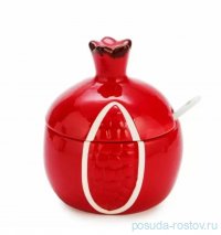 Банка для сыпучих продуктов 10,8 х 10,8 х 13 см с ложкой &quot;Rich harvest /Гранат&quot; / 345857