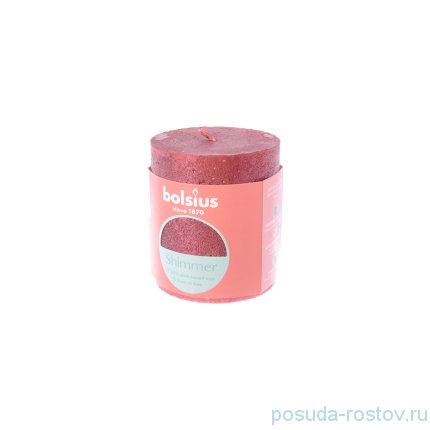 Свеча Рустик 8 х 6,8 см &quot;Christmas world /Бордовая /Bolsius&quot; / 262584