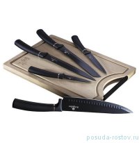 Набор кухонных ножей 6 предметов с разделочной доской &quot;Black Silver&quot; / 280750