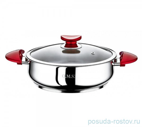Сотейник 26 х 10 см крышка стеклянная 4,8 л "SINGLE COOKWARE" ручки бакелит / 295969