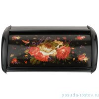 Хлебница 35,5 х 23 х 14,5 см металлическая чёрная &quot;agness /роскошный сад&quot; / 205645