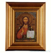 Икона на фарфоре 25 х 18,5 см в деревянной раме 11 &quot;Спаситель&quot; / 236306