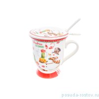 Кружка с крышкой и ложкой &quot;Christmas time /Royal Classic&quot; / 228176