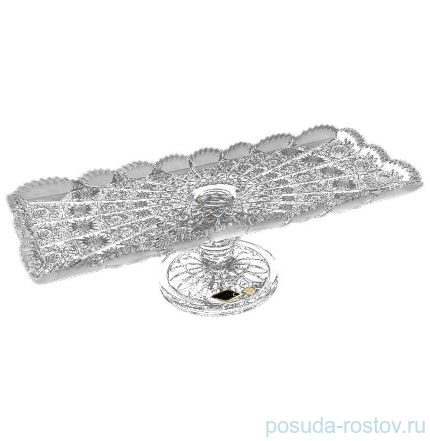 Поднос 40 см прямоугольный н/н &quot;Хрусталь резной&quot; / 098990