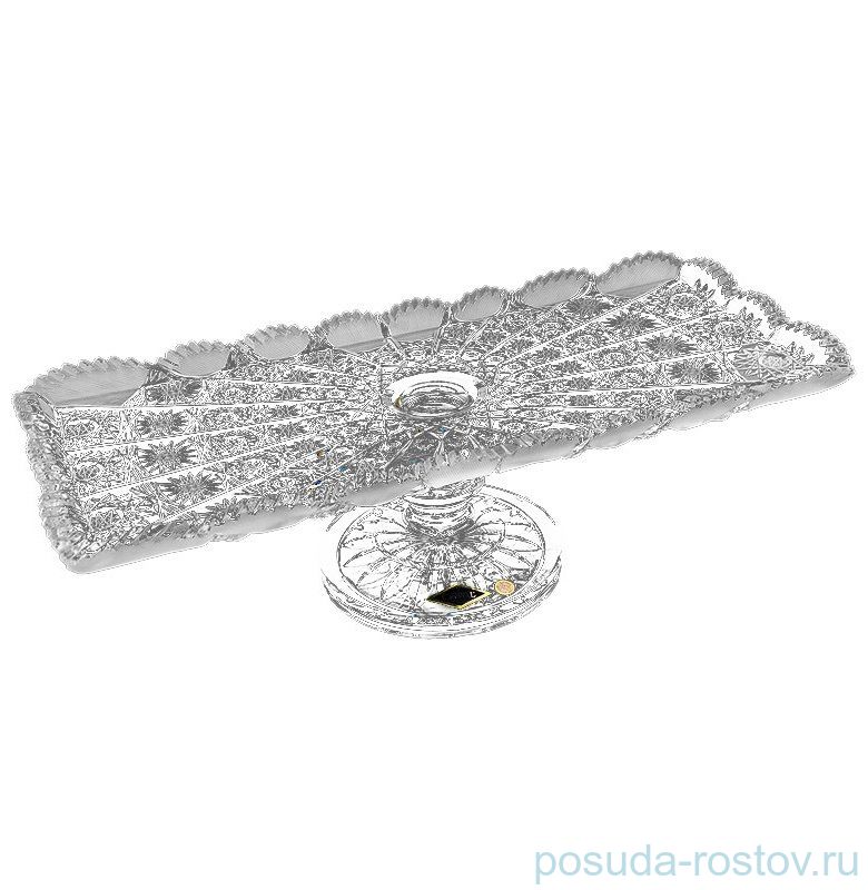 Поднос 40 см прямоугольный н/н "Хрусталь резной" / 098990