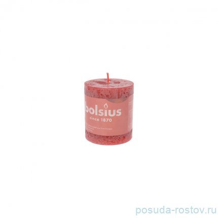 Свеча Рустик 8 х 6,8 см &quot;Нежно-красная /Bolsius&quot;   / 257265