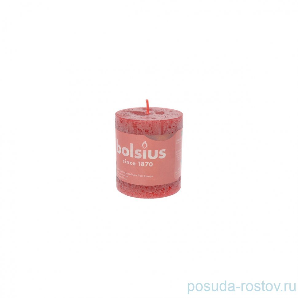 Свеча Рустик 8 х 6,8 см "Нежно-красная /Bolsius"   / 257265