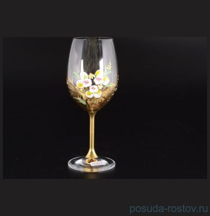 Бокалы для красного вина 350 мл 6 шт &quot;Клара /Лепка с золотом&quot; E-S / 086723