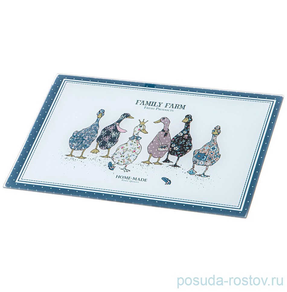 Разделочная доска 30 х 30 х 0,4 см прямоугольная "Family farm" / 330628