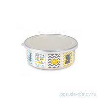 Миска с пластиковой крышкой эмалированная без ручек 750 мл &quot;Кантри&quot; / 281704